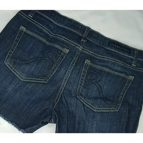 Rock & Republic Dark Wash Hula Denim Shorts - 8 - Picture 5 of 6